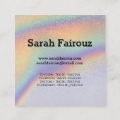 Instagram farbiges Foto Trendy Holographic  Telefonnummerkarte (Rückseite)