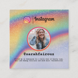 Instagram farbiges Foto Trendy Holographic  Telefonnummerkarte