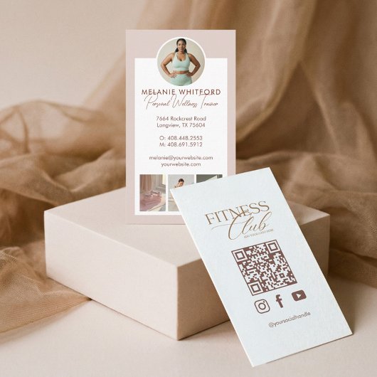 Instagram Fitness Personal Trainer Photo QR Code Visitenkarte