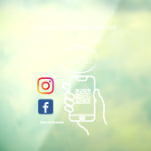 Instagram Folge uns QR Code Weiß Fensteraufkleber (Blatt 3)