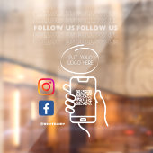 Instagram Folge uns QR Code Weiß Fensteraufkleber (Blatt 2)