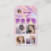 Instagram folgen mir Foto Grid Holographic Design Visitenkarte (Vorderseite)
