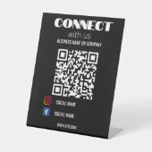 Instagram folgen QR Code Black Modern Sockelschild (Vorderseite)