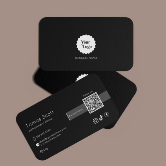 Instagram folgen Qr Code Black Visitenkarte