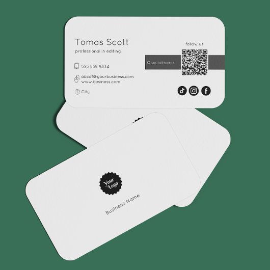 Instagram folgen Qr Code Black Visitenkarte