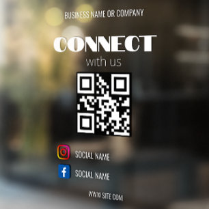 Instagram folgen QR Code Moderne transparente Win Fensteraufkleber