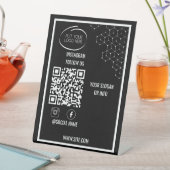 Instagram folgen Qr Code Modernes Schwarz Sockelschild (In Situ)