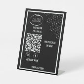 Instagram folgen Qr Code Modernes Schwarz Sockelschild (Vorderseite)