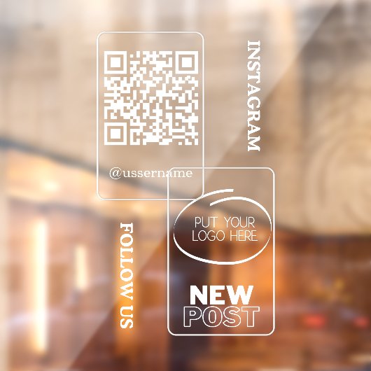 Instagram folgen QR Code Modernster Fensteraufkleber (Blatt 2)