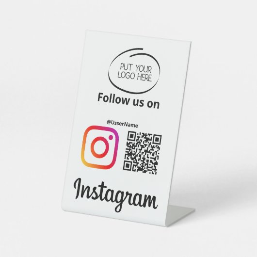 Instagram folgen QR Code Modernster Sockelschild (Vorderseite)
