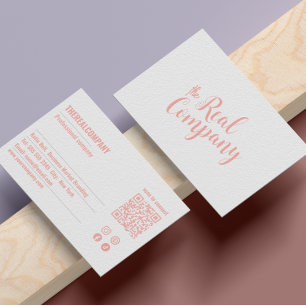 Instagram folgen Qr Code rosa Skript Visitenkarte