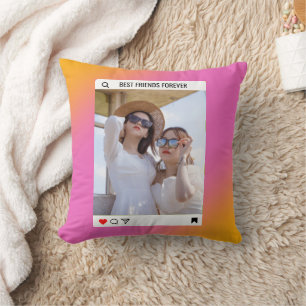 Instagram-Foto beste Freundin rosa Wurfkissen Kissen