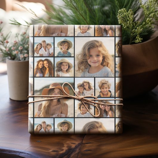 Instagram Foto Collage - 14 Fotos - schwarz Geschenkpapier