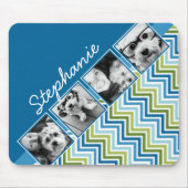 Instagram Foto Collage farbenfrohe Chevrons Mousepad (Vorne)