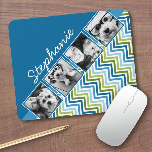 Instagram Foto Collage farbenfrohe Chevrons Mousepad