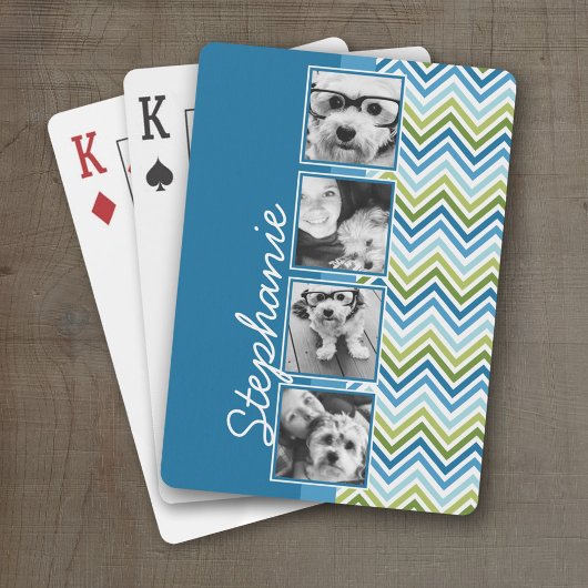 Instagram Foto Collage farbenfrohe Chevrons Spielkarten