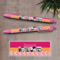 Instagram Foto Collage Hot Pink Orange Chevrons