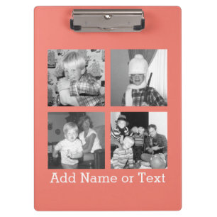 Instagram Foto-Collage mit 4 Bildern - Koralle Klemmbrett