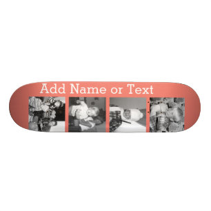 Instagram Foto-Collage mit 4 Bildern - Koralle Skateboard