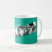 Instagram Foto-Collage mit 4 Bildern - Smaragd Kaffeetasse (VorderseiteRechts)