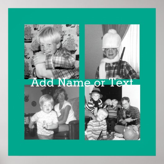 Instagram Foto Collage mit 4 Bildern - Smaragd Poster (Vorne)