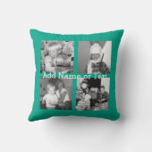 Instagram Foto Collage mit 4 Bildern - smarald Kissen (Rückseite)