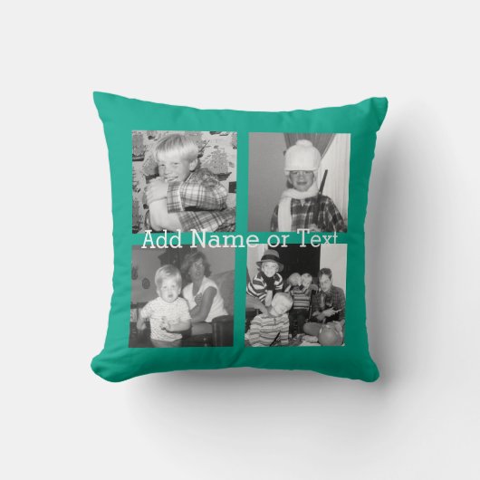 Instagram Foto Collage mit 4 Bildern - smarald Kissen (Vorderseite)