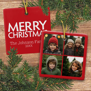 Instagram Foto Collage mit frohen Weihnachten Keramikornament