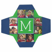 Instagram Foto Collage Monogramme - Grüne Marine Fußball (Flach)