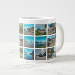 Instagram Foto Collage Neuseeland Sommerküste Jumbo-Tasse