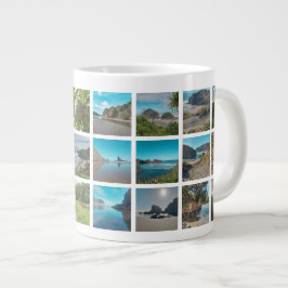 Instagram Foto Collage Neuseeland Sommerküste Jumbo-Tasse