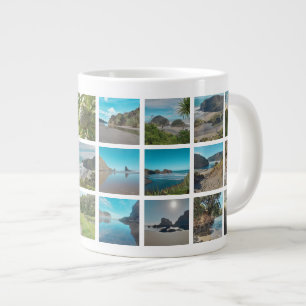 Instagram Foto Collage Neuseeland Sommerküste Jumbo-Tasse
