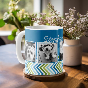 Instagram Foto-Collagen-bunte Sparren Kaffeetasse