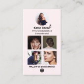 Instagram Foto Grid, Blush Pink Social Media Visitenkarte (Vorderseite)