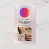 Instagram Foto Grid folgen Profil Holografisch Visitenkarte (Rückseite)