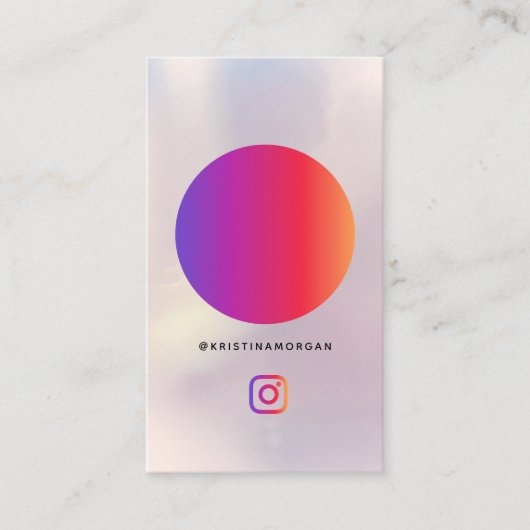 Instagram Foto Grid folgen Profil Holografisch Visitenkarte (Vorderseite)