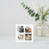 Instagram Foto Grid Moderner Fotograf Chic Quadratische Visitenkarte (Stehend Vorderseite)