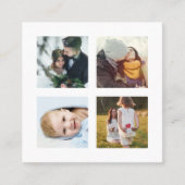 Instagram Foto Grid Moderner Fotograf Chic Quadratische Visitenkarte (Vorderseite)
