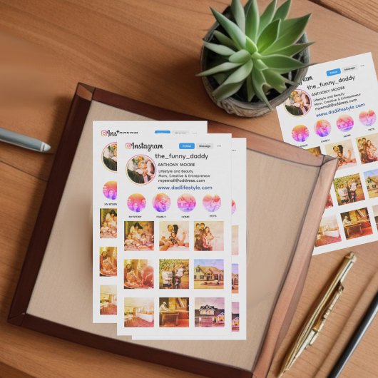 Instagram Foto Grid-Visitenkarte Visitenkarte