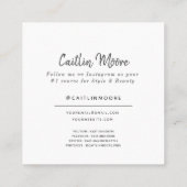 Instagram Foto Moderne Script Trendy Social Media Telefonnummerkarte (Rückseite)