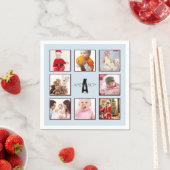 Instagram FOTO Napkins Monogram Elegant Serviette (Beispiel)