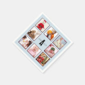 Instagram FOTO Napkins Monogram Elegant Serviette (Ecke)