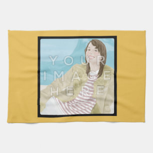 Instagram Foto-personalisiertes gelbes Küchen-Tuch Handtuch