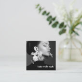 Instagram Foto QR Code Quadratische Visitenkarte (Stehend Vorderseite)