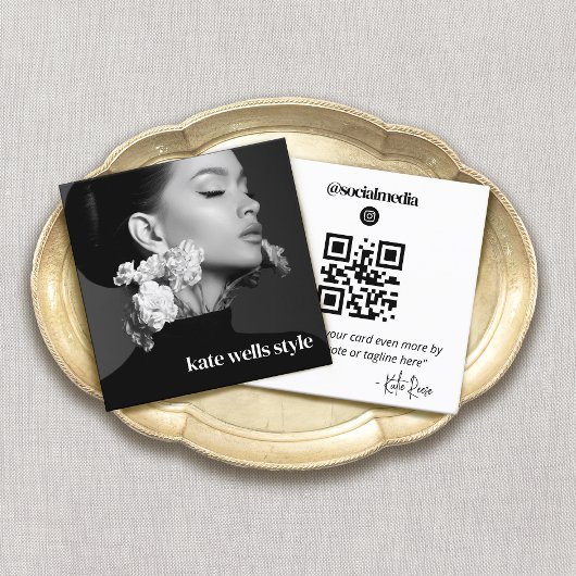 Instagram Foto QR Code Quadratische Visitenkarte