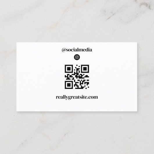 Instagram Foto QR Code Visitenkarte (Rückseite)