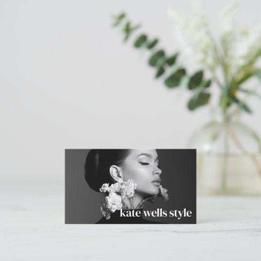 Instagram Foto QR Code Visitenkarte (Stehend Vorderseite)