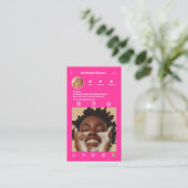 Instagram Foto Raster rosa QR Code Visitenkarte (Stehend Vorderseite)