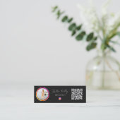 Instagram Foto Social Media Influencer Black Mini Visitenkarte (Stehend Vorderseite)