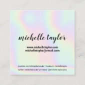 Instagram Foto trendy holografische pastellfarbene Telefonnummerkarte (Rückseite)